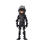 crie um personagem humano só um pouco do futuro com roupa, crie ele como sprite para jogo de ilha