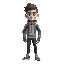 crie um personagem humano só um pouco do futuro com roupa, crie ele como sprite para jogo