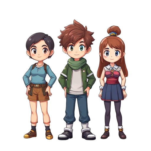 generate rpg maker mz taller characters with 48x96 pixels