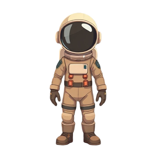 a astronaut in dark beige suite and helmet