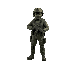 a realistic modern soldier in green camouflage holding a rifle