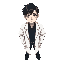 male, adult, black hair, purple eyes, handson, doctor