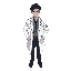 male, adult, black hair, purple eyes, handson, doctor