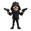 generate a stealthy spy character, who wields two glock style pistols with silencers