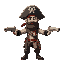 generate a pirate character who is wielding two pistols, and has a beard