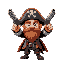 generate a pirate character who is wielding two pistols, and has a beard