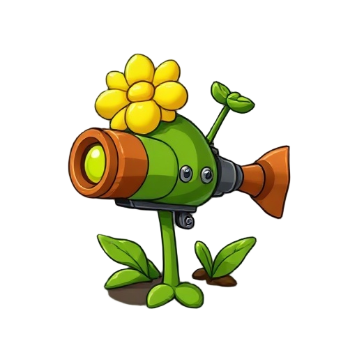 peashooter from plants vs zombies in 2d