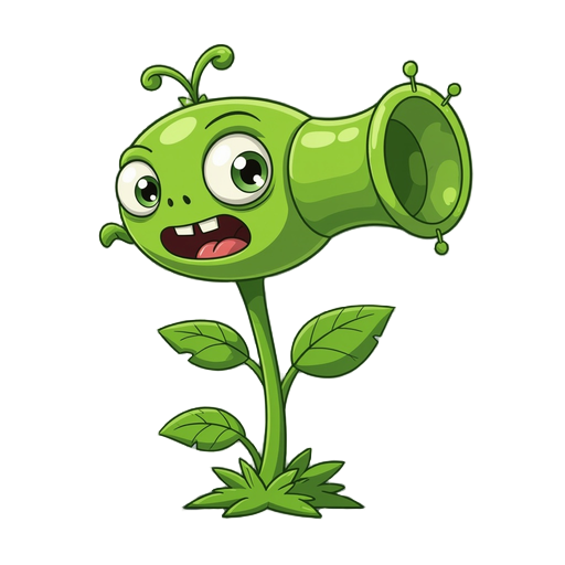 peashooter from plants vs zombies in 2d