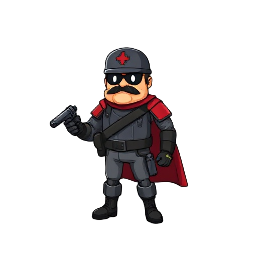 um militar de roupa preta e com uma balacva 