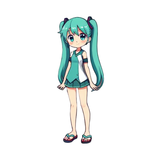 16-bit hatsune miku in flip-flops