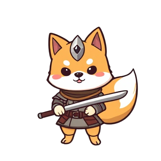 shiba inu knight, ghibli, stylize, cute, pixel style