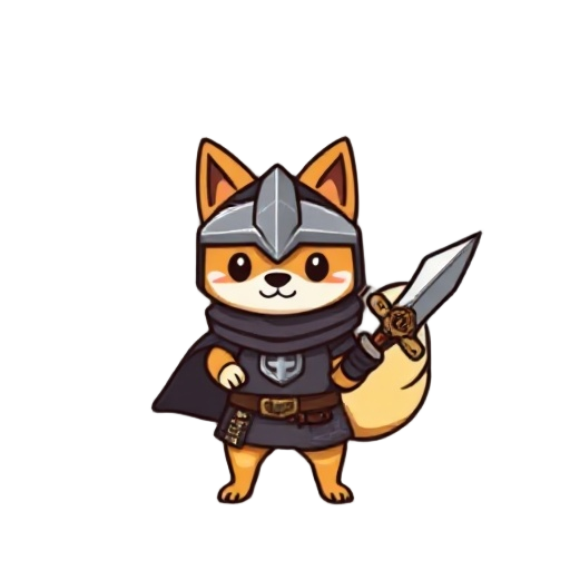 shiba inu knight, ghibli, stylize, cute, pixel art