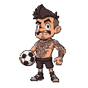 um personagem no estilo cartoon ele e um tatu bola