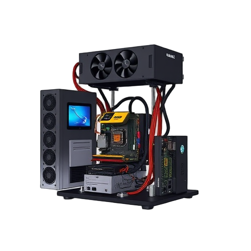 generate a real mining rig setup with existing gpu (e.g. rtx 3080), psu, cpu, ram, and motherboard. only use real, available hardware. no fictional parts.
