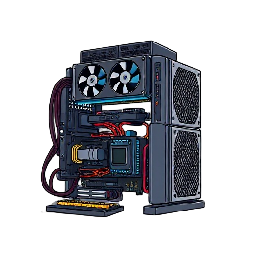 generate a real mining rig setup with existing gpu (e.g. rtx 3080), psu, cpu, ram, and motherboard. only use real, available hardware. no fictional parts.