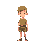 a simple villager, unknowingly going to be an hero, wearing just a top and shorts