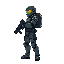 right view soldier, futuristic, with laser gun, 