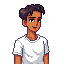 a skinny boy with no shirt, pixel 