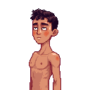 a skinny boy with no shirt