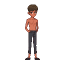 a skinny boy with no shirt