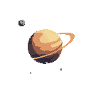 one planet no background, no blackout, asteroids, rings