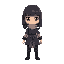 girl, straight hair with bangs, ninja