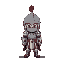 give me a sprite sheet of a chibi character in knight armor