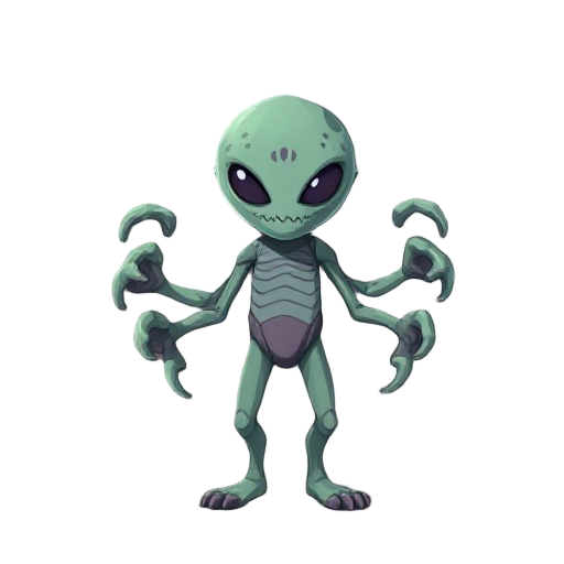 crea un mostro alien de 6 manos