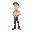 office worker with a shirt, pants, boots, with a big head, and big nose