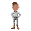 office worker with a shirt, pants, boots, with a big head, and big nose