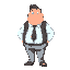 a fat regular man, from office job, big nose, 