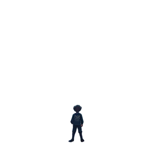 moonlit tower hall, towering cracked mirror. it shows the person standing before it—same pose but grinning mockingly; cold hues, long shadows, eerie, unsettling.