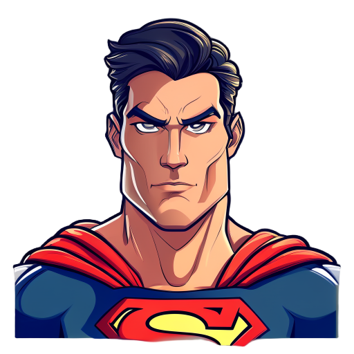 vector art superman looking to the left