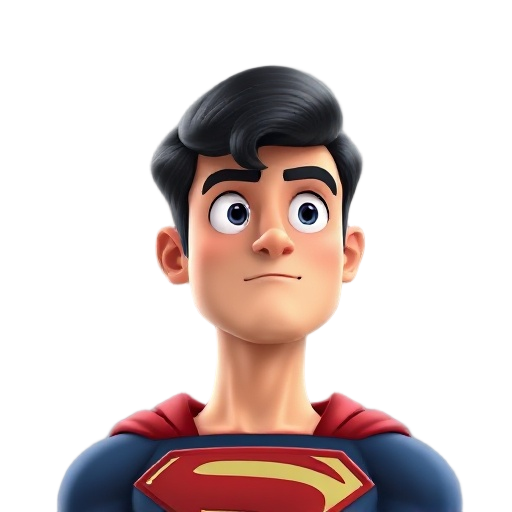 superman looking to the righ