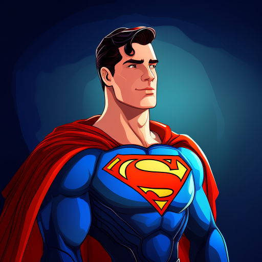 vector art superman looking to the side left
