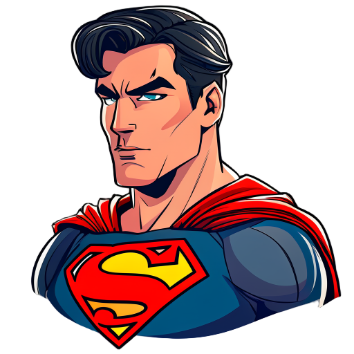 vector art superman looking to the side left