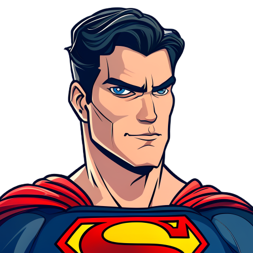 vector art superman looking to the side left