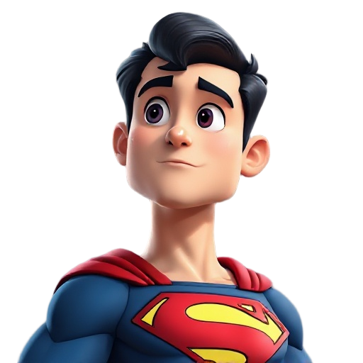 superman looking to the righ