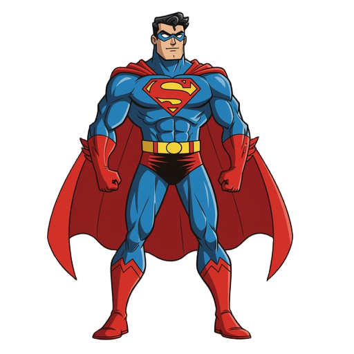 super hero, in profile