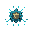 defensive symbol shaped like a magical circuit board, radiating cyan pulses
