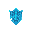 "abstract armor sigil formed of floating light blue lines and digital particles, ethereal look"