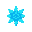 glowing crystalline ice flake made of floating blue shards, symmetrical and clean