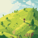a greenfield landscape, where my character we will be able to navigate and move