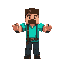 a top down man minecraft style