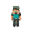 a minecraft like character standing, top down view