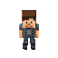 a minecraft like character standing, top down view