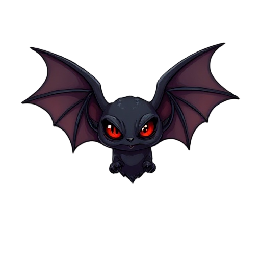 dark fantasy bat with red eyes