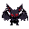 dark fantasy bat with red eyes with high details and shading 