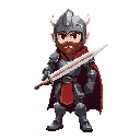 crie uma imagem de um homem com armadura de cavaleiro e com uma espada de rubi