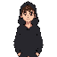 young man with black sweater and hood